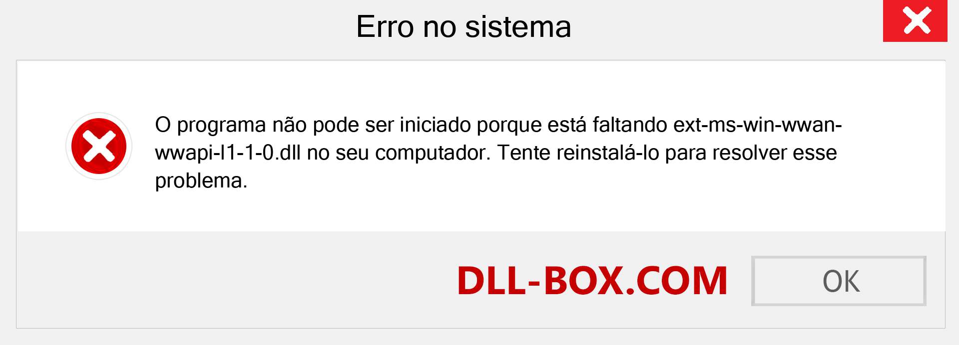 Arquivo ext-ms-win-wwan-wwapi-l1-1-0.dll ausente ?. Download para Windows 7, 8, 10 - Correção de erro ausente ext-ms-win-wwan-wwapi-l1-1-0 dll no Windows, fotos, imagens